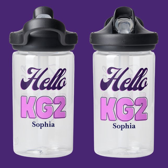 Personalised Back To School, KG2, Hello Kg2 Water Bottle (Creator Uploaded)