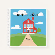 Personalised Back to School Notebook with Building