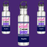 Personalised Back To School Second Grade  710 Ml Water Bottle<br><div class="desc">Personalised Back To School Second Grade stainless steel water bottle. Customise it with your name for a chic girly unique look.</div>