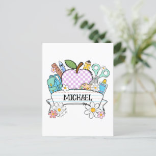 Personalised Back-to-School Supplies with Apple 2 Postcard