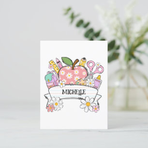 Personalised Back-to-School Supplies with Apple Postcard