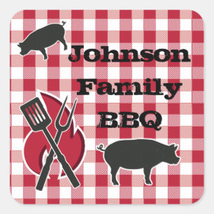 Personalised Backyard BBQ Party Stickers