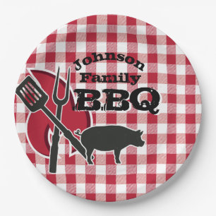 Personalised Backyard BBQ Picnic Disposable Plates