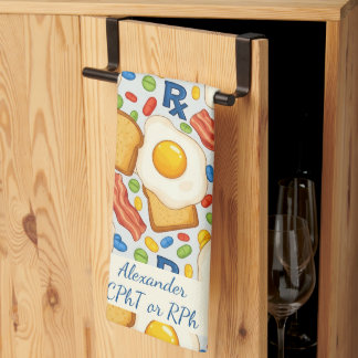 Personalised Bacon & Eggs Pharmacy RX Tea Towel
