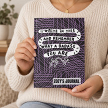 Personalised Badass Quote Purple Abstract Doodle