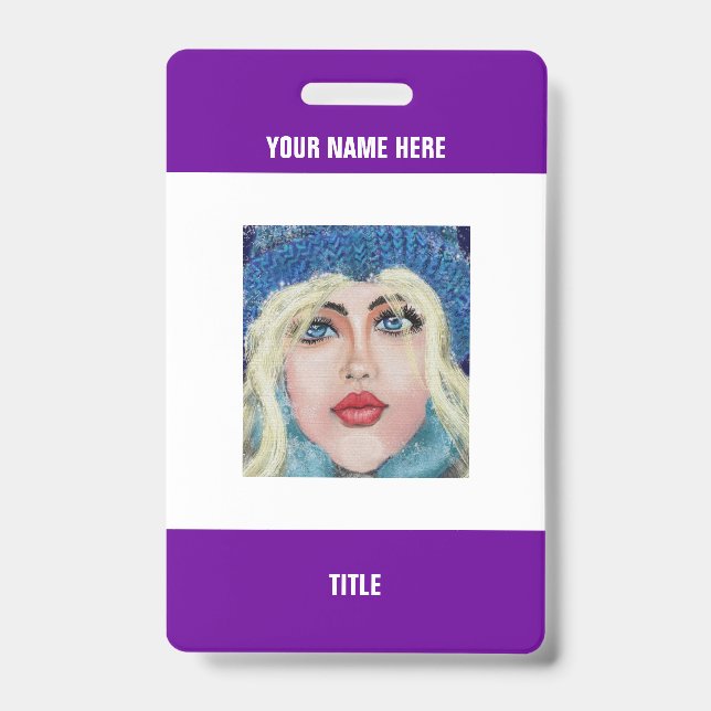 Personalised Badge Your Photo or Logo Name Info ID Badge (Front)