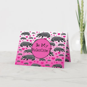 Personalised Badger Valentines Card