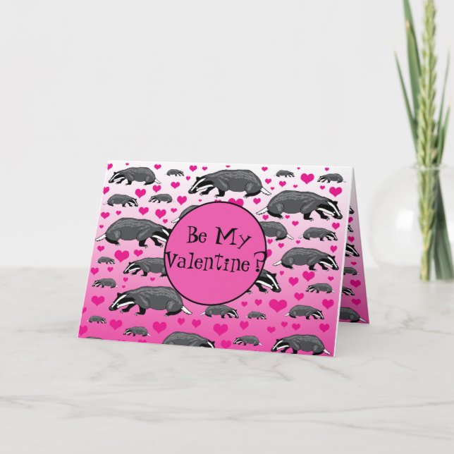 Personalised Badger Valentines Card (Front)