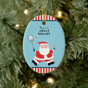 Personalised Badminton Christmas Ceramic Tree Decoration