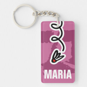 Personalised badminton keychain with name