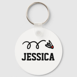 Personalised badminton keychains with cute shuttle