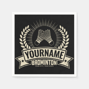 Personalised Badminton Player Name Racquet Sports Napkin