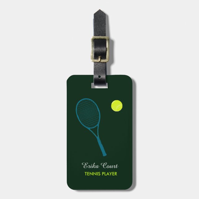 personalised baggage of the tennist luggage tag (Front Vertical)