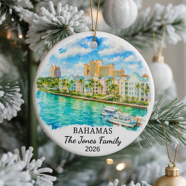 Personalised Bahamas Ceramic Ornament, Custom Cari Tree Decoration (Creator Uploaded)