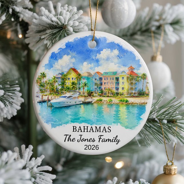 Personalised Bahamas Ceramic Ornament, Custom Cari Tree Decoration (Creator Uploaded)
