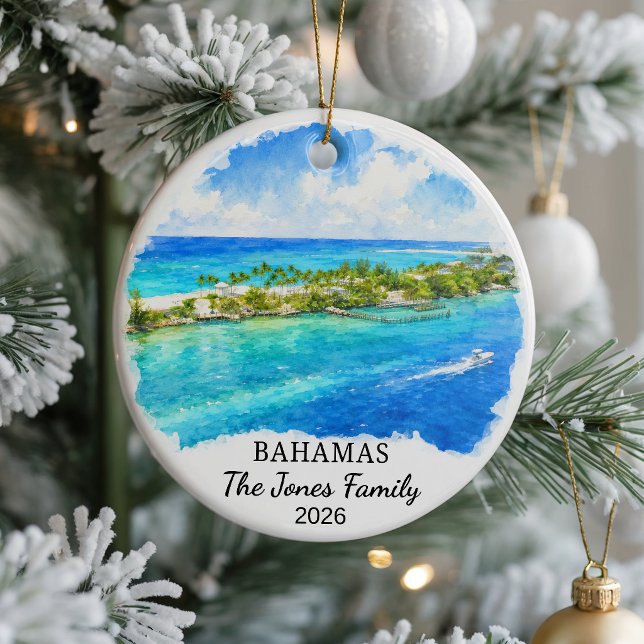 Personalised Bahamas Ceramic Ornament, Custom Cari Tree Decoration (Creator Uploaded)