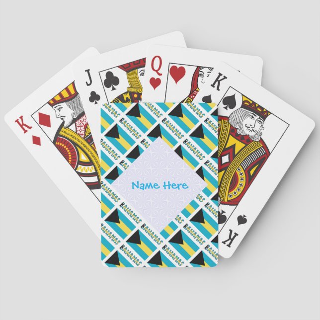 Personalised Bahamas Flag Patriotic Playing Cards (Back)
