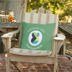 Personalised Bahamian Angel Christmas Flag Cushion