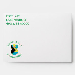 Personalised Bahamian Angel Christmas Flag Envelope