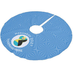 Personalised Bahamian Angel Hanukkah Blonde Flag Brushed Polyester Tree Skirt