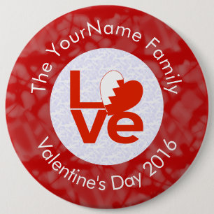 Personalised Bahraini Red LOVE Flag 6 Cm Round Badge