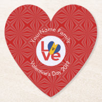 Personalised Bajan Red LOVE Flag