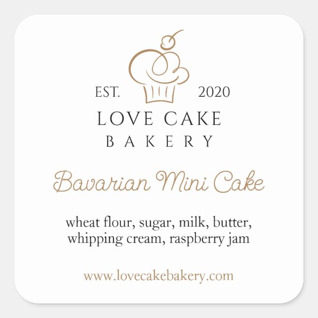 Personalised Baked Goods Sticker (Front)