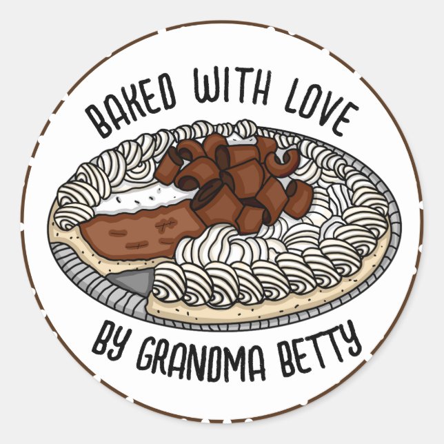 Personalised Baked with Love  Classic Round Sticker (Front)