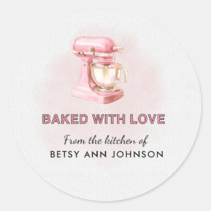 Personalised Baked with Love Stickers – Bakery