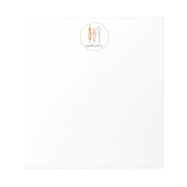 Personalised Baker Pastry Chef Baking Utensils Notepad (Front)