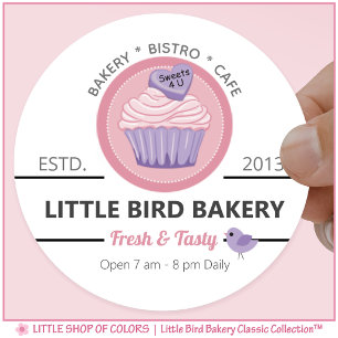 Personalised Bakery Logo  Classic Round Sticker