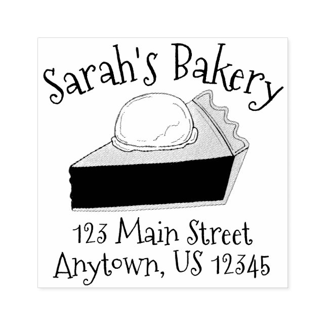 Personalised Bakery Marionberry Blueberry Pie Rubber Stamp (Imprint)