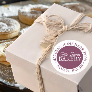 Personalised Bakery Sticker Purple Homemade Fresh