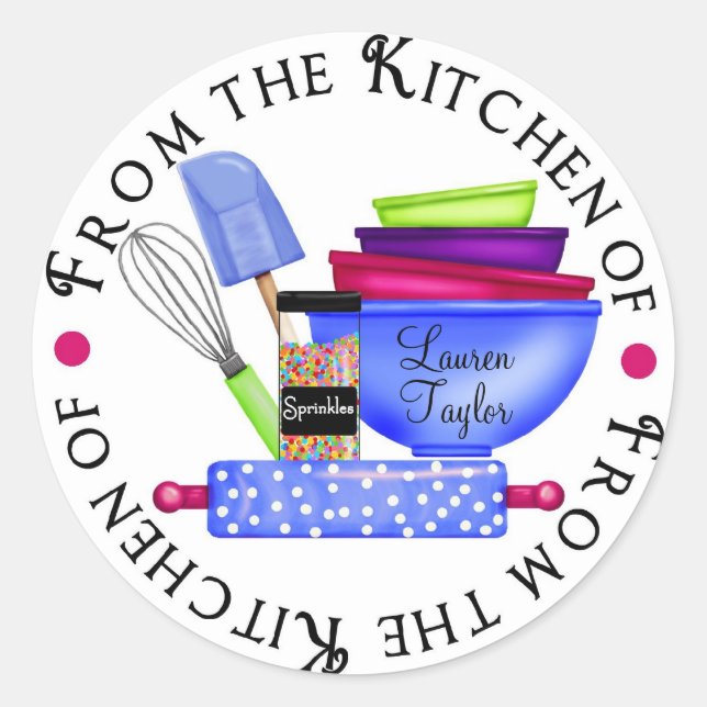 Personalised Baking Cooking Kitchen Stickers (Front)