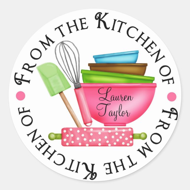 Personalised Baking Cooking Kitchen Stickers (Front)