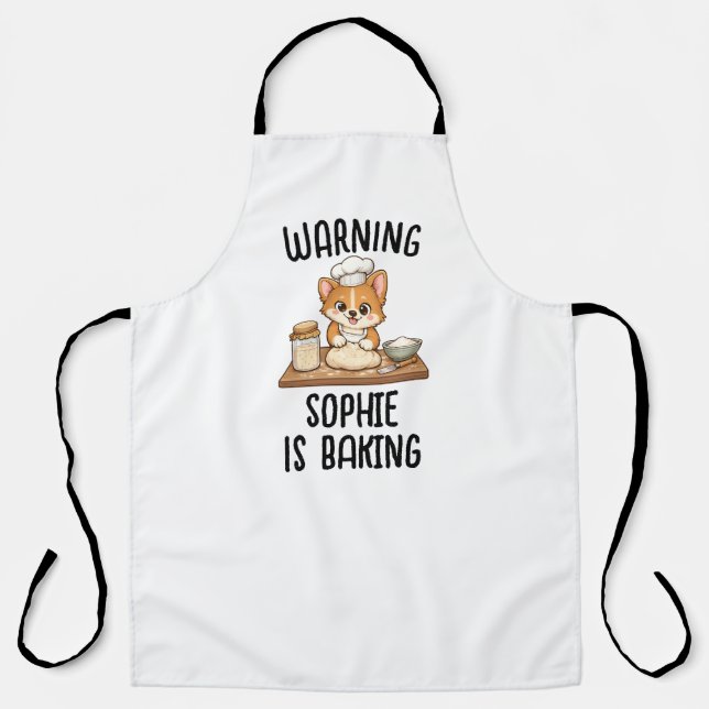 Personalised Baking | Cute Baker Custom Name Kitch Apron (Front)