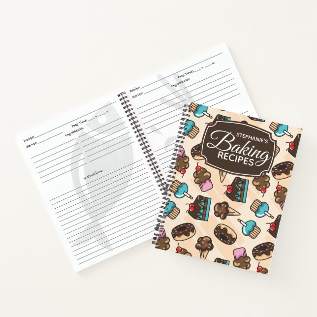 Personalised Baking Dessert Family Recipe Notebook (Inside)