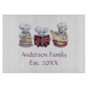 Personalised Baking Gnomes Gift for Couple Cutting Board