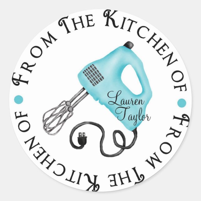 Personalised Baking Hand Mixer Kitchen Stickers (Front)