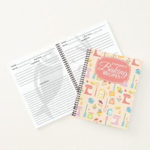 Personalised Baking Ingredients Family Recipe Notebook