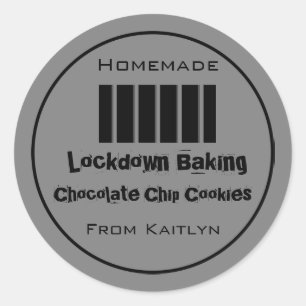 Personalised Baking Label Homemade Lockdown Cookie