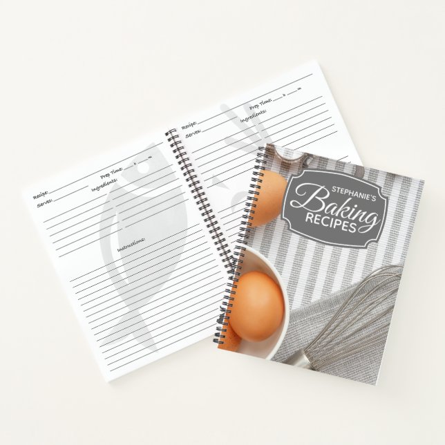 Personalised Baking Whisk Family Recipe Notebook (Inside)