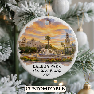 Personalised Balboa Park, Custom California Ceramic Tree Decoration