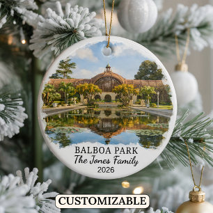Personalised Balboa Park, Custom California Ceramic Tree Decoration