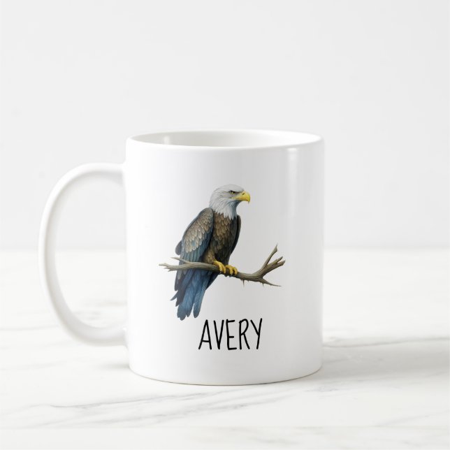 Personalised Bald Eagle Mug, Bald Eagle Lover, Gif Coffee Mug (Left)