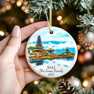 Personalised Bali Ornament, Bali Gift Ceramic Tree Decoration