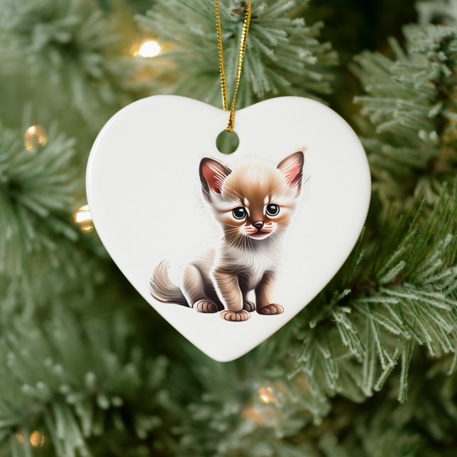 Personalised Balinese Kitten Ceramic Tree Decoration (Tree)