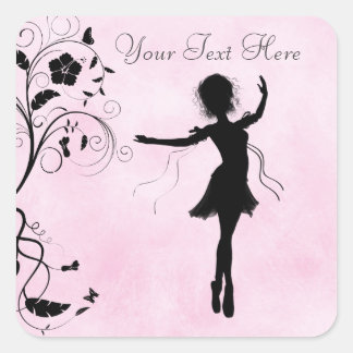 Personalised Ballerina and Flowers Stickers
