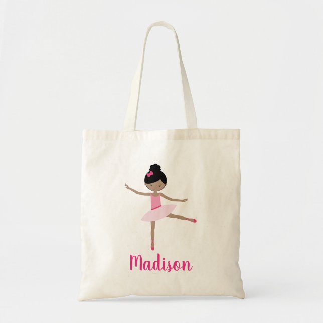 Personalised Ballerina Ballet Class Tote Bag (Front)