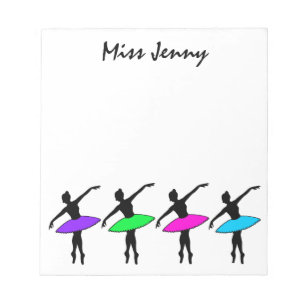 Personalised Ballerina Ballet Dance Notepad